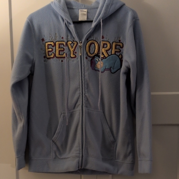 Disney Tops - Disney Eeyore Light Blue Fleece Hoodie